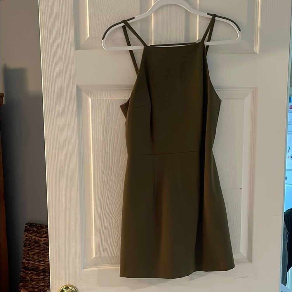 French Connection Green Halter Sheath Mini Dress